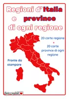 anteprima - Flashcard - Regioni e province per ogni regione - Pagina di copertina