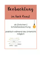 Vorschau - Lehrpläne/Lehrermaterial - Schülerbeobachtung im Fach Kunst - Deckblatt
