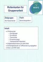 Vorschau - Arbeitsblätter - Rollenkarten zur Gruppenarbeit - Deckblatt
