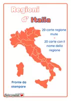 anteprima - Flashcard - Flash cards Regioni d'Italia - Pagina di copertina