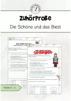Vorschau - Arbeitsblätter - Zuhören "Die Schöne und das Biest" KL 3-4 mit Lösungen - Deckblatt