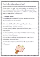 anteprima - Esercizi - Confrontare "The Tyger" di William Blake con opere di altri poeti romantici - Pagina 1
