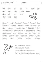 Vorschau - Arbeitsblätter - Leseblatt D d für Klasse 1 - Deckblatt