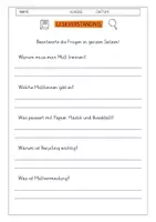 Vorschau - Arbeitsblätter - Leseverständnis 3. Klasse "Der Müll und Recycling" - Seite 1