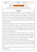 Vorschau - Arbeitsblätter - Leseverständnis 3. Klasse "Familie" - Deckblatt