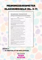 Vorschau - Arbeitsblätter - Meinungsbarometer „Klassenregeln und Klassengemeinschaft“ - Deckblatt