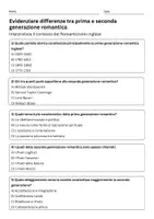 anteprima - Quiz - Quiz: Evidenziare differenze tra prima e seconda generazione romantica - Pagina 1