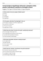 anteprima - Quiz - Quiz: Comprendere il significato letterale e simbolico della poesia "The Tyger" - William Blake - Pagina 1