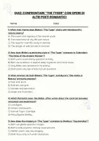 anteprima - Piani di lezione - Quiz: Confrontare “The Tyger” con opere di altri poeti romantici - Pagina 1