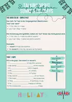 Vorschau - Arbeitsblätter - Simple Past Form of to be - negative statement (summer holidays) - Deckblatt