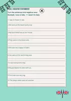 Vorschau - Arbeitsblätter - Simple Past Form of to be - negative statement (summer holidays) - Seite 1