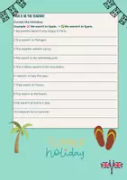 Vorschau - Arbeitsblätter - Simple Past Form of to be - negative statement (summer holidays) - Seite 2