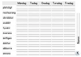förhandsvisning - Svårstavade ord - sida 1