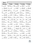 förhandsvisning - Subtraktion 0-5 - sida 2