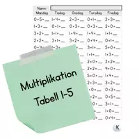 förhandsvisning - Multiplikationstabellerna 1-5 - försättsblad