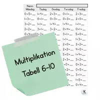 förhandsvisning - Multiplikation tabellerna 6-10 - försättsblad