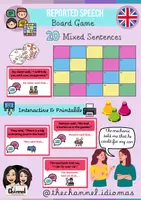 Vista previa - Juegos / Gamificación - REPORTED SPEECH – Board Game with 20 Mixed Sentences - Portada