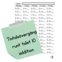 förhandsvisning - Tiotalsövergång 10 addition - försättsblad