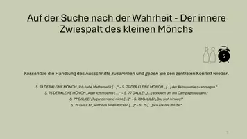 Vorschau - Arbeitsblätter - Innerer Konflikt des kleinen Mönchs - Bild 8 aus Bertolt Brecht "Leben des Galilei" - Seite 2