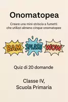 anteprima - Quiz - Creare una mini-striscia a fumetti che utilizzi almeno cinque onomatopee - Quiz - Pagina di copertina