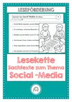 Vorschau - Arbeitsblätter - Lesekette. Sachtexte zum Thema: Social Media - Deckblatt
