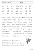Vorschau - Arbeitsblätter - Leseblatt Pf pf für Klasse 1 - Deckblatt