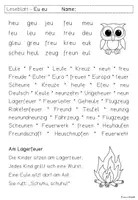 Vorschau - Arbeitsblätter - Leseblatt Eu eu für Klasse 1 - Deckblatt