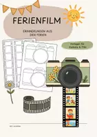 Vorschau - Mal- und Bastelvorlagen - Ferienfilm | Sommerferien basteln | Schulstart | Kunst Grundschule - Deckblatt