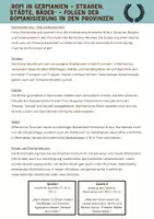 Vorschau - Arbeitsblätter - „Rom in Germanien – Straßen, Städte, Bäder“ – Folgen der Romanisierung in den Provinzen - Deckblatt