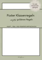 Vorschau - Poster - Klassenregeln Poster "Unsere goldenen Klassenregeln" - Klassenzimmer Management für Lehrer - Deckblatt
