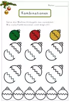 Vorschau - Arbeitsblätter - Weihnachtskugeln – Kombinatorikübungen, Sudoku & Legematerial | Klasse 3-4 - Seite 1