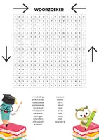 Voorbeeld - Back to school woordzoekers - Pagina 1