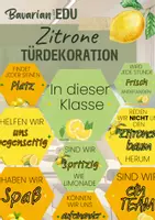 Vorschau - Mal- und Bastelvorlagen - Zitrone | Türdeko | Motivation - Deckblatt