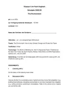 Vorschau - Klassenarbeiten - Klausur: Discussion + Listening - The Environment (inkl. Bewertungsbogen & Erwartungshorizont) - Seite 1