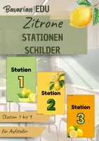 Vorschau - Bildkarten - Zitrone | Schilder | Stationen - Deckblatt