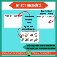 Vista previa - Juegos / Gamificación - FAST and SLOW sorting activity | ESL | adjectives | pre-K, K-2 - página 2