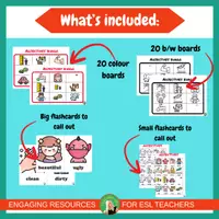 Vista previa - Juegos / Gamificación - Adjective Bingo Game | ESL Vocabulary Practice K-2 | Printable Color and B/W - página 2