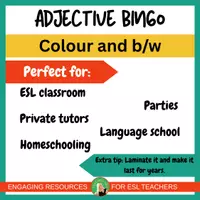 Vista previa - Juegos / Gamificación - Adjective Bingo Game | ESL Vocabulary Practice K-2 | Printable Color and B/W - página 3