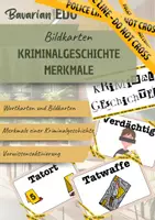 Vorschau - Präsentationen/Tafelbilder - Kriminalgeschichte - Bild & Wortkarten | Deutsch | Schreiben - Deckblatt