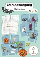 Vorschau - Arbeitsblätter - Lesespaziergang Halloween - Deckblatt