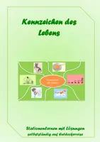 Vorschau - Arbeitsblätter - Kennzeichen des Lebens, Stationenlernen mit Lösungen - Deckblatt