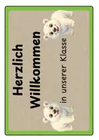 Vorschau - Mal- und Bastelvorlagen - Türschild Klassenzimmer Eisbär / Eisbärenklasse - Seite 2