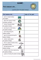 Vorschau - Spiele - GAME: Find someone who... (after the summer holidays) - Seite 1
