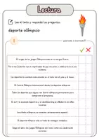 Vista previa - Hojas de trabajo - Comprensión lectora – deporte olímpico + soluciones - página 2