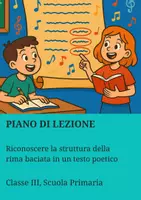 anteprima - Piani di lezione - Riconoscere la struttura della rima baciata in un testo poetico - Pagina di copertina