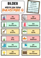 Vorschau - Unterrichtsreihen - Laufdiktat / Schleichdiktat Buchstabe G - DaZ/DaF, Deutsch (Diktat) - Seite 2