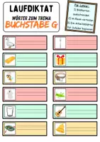 Vorschau - Unterrichtsreihen - Laufdiktat / Schleichdiktat Buchstabe G - DaZ/DaF, Deutsch (Diktat) - Seite 3
