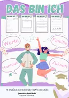 Vorschau - Arbeitsblätter - Selbstreflexion: Das bin ich - Familie, Hobbies, Werte, Zukunft - Deckblatt