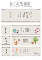 Vorschau - Präsentationen/Tafelbilder - Tagesplan / Tagestransparenz / Fächer - beige - Deckblatt