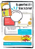 Vorschau - Mal- und Bastelvorlagen - Schulstart - Superheldinnen und Superhelden Steckbriefe - Seite 3